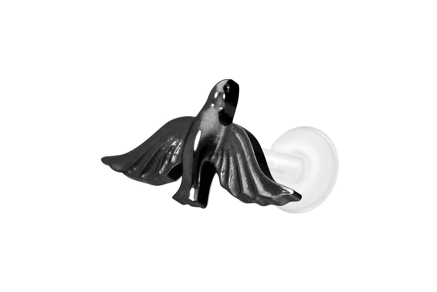 PTFE Labret Piercing mit Innengewinde + Titan-Aufsatz TAUBE